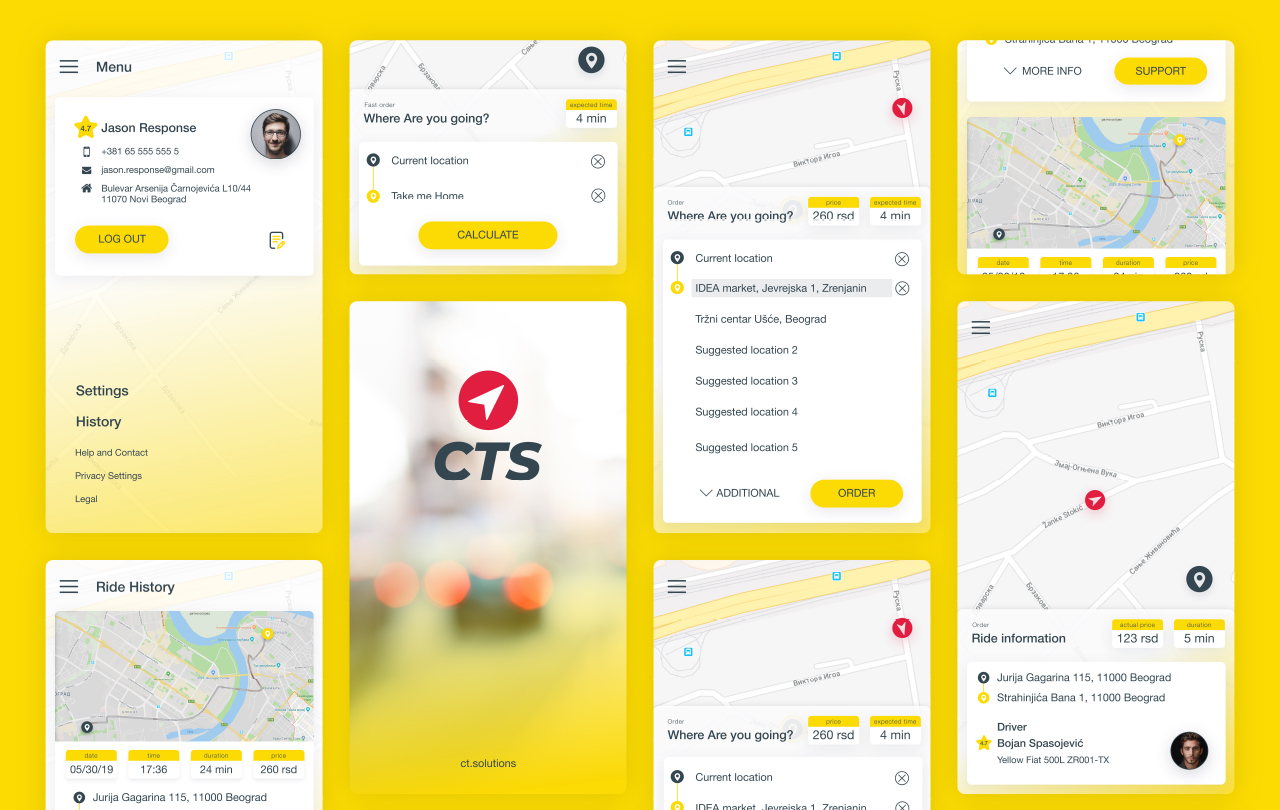 CTS Taxi user app portfolio 01
